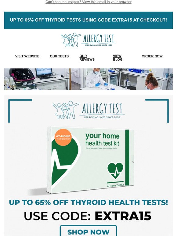 Up to 65% OFF At-Home Thyroid Testing!