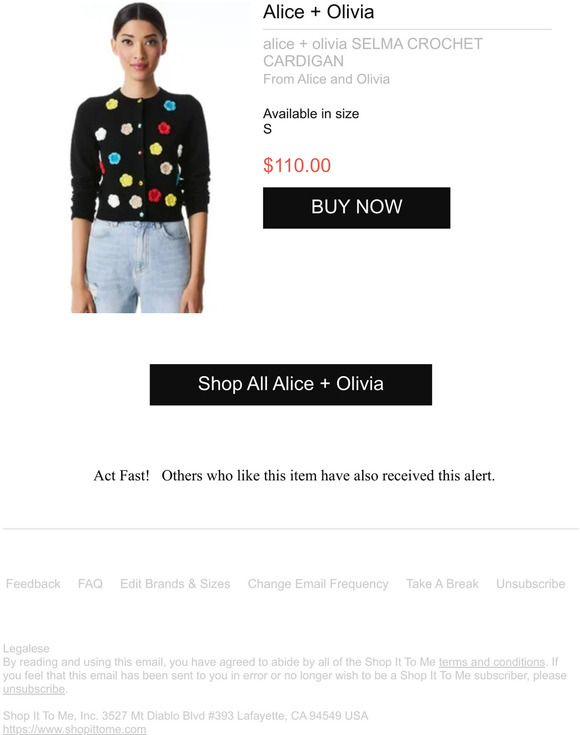 Shop It To Me: Your alice + olivia SELMA CROCHET CARDIGAN is back