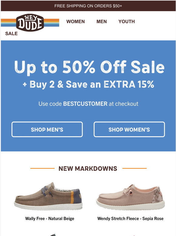 Hey Dude Shoes USA: Memorial Day 