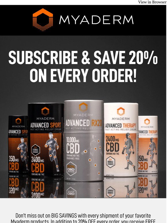 Subscribe And Save 20% On Fast Acting Pain Relief - Change or Cancel Any Time