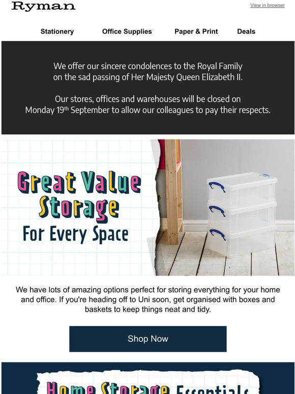Ryman Great Value Storage For Every Space Milled