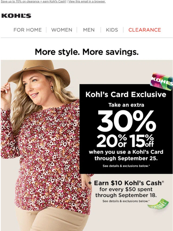 Kohls Extra Savings Are Here 🙌 Take 30 20 Or 15 Off Milled 4100