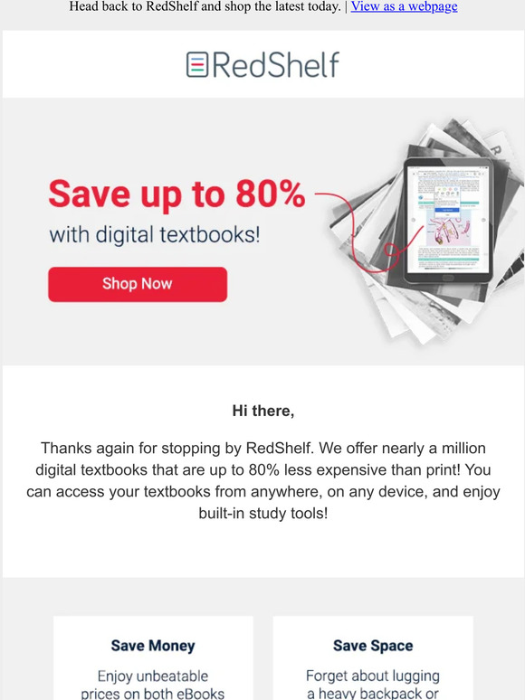 Spend less on textbooks with RedShelf