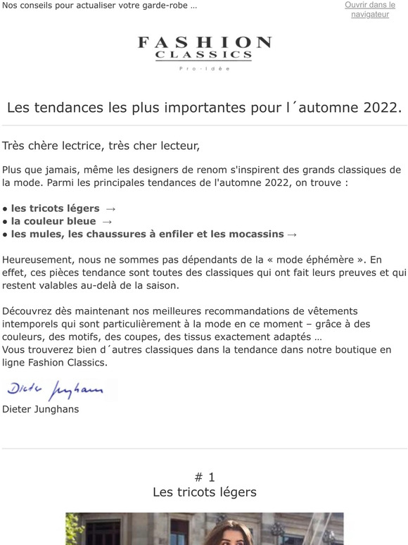 Les classiques de l'automne 2022 : les tendances femmes les plus importantes.