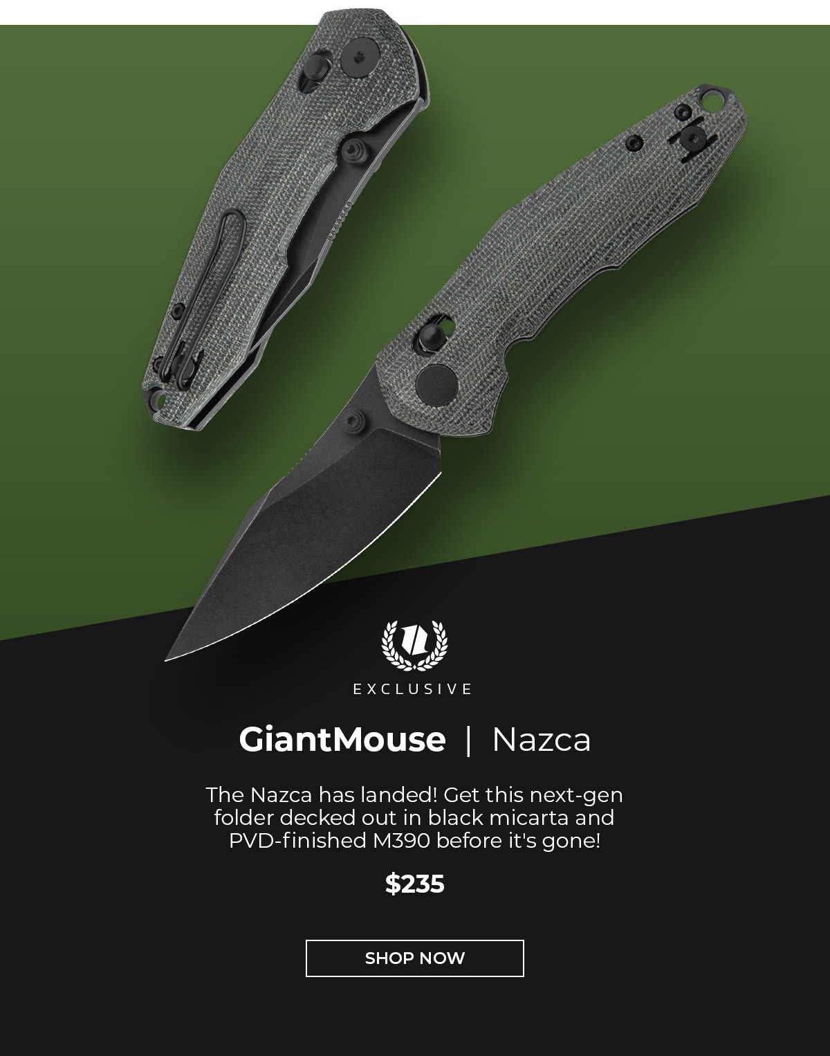 Blade HQ Source Exclusive GiantMouse Nazca Is LIVE! Milled