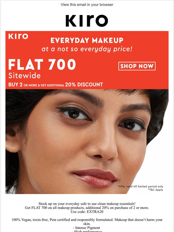Sitewide at Flat 700 + Get extra 20% on 2 or Buy 3 Get 3