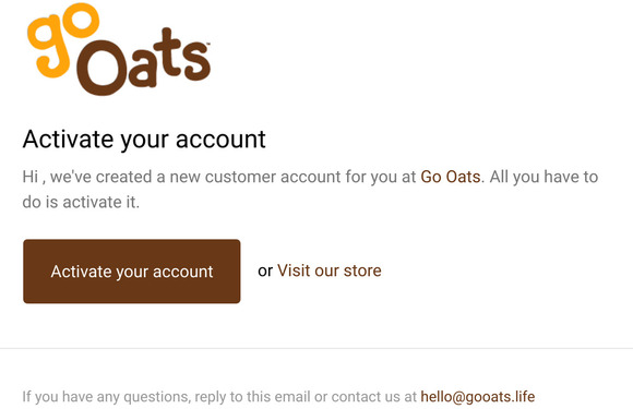 Customer account activation