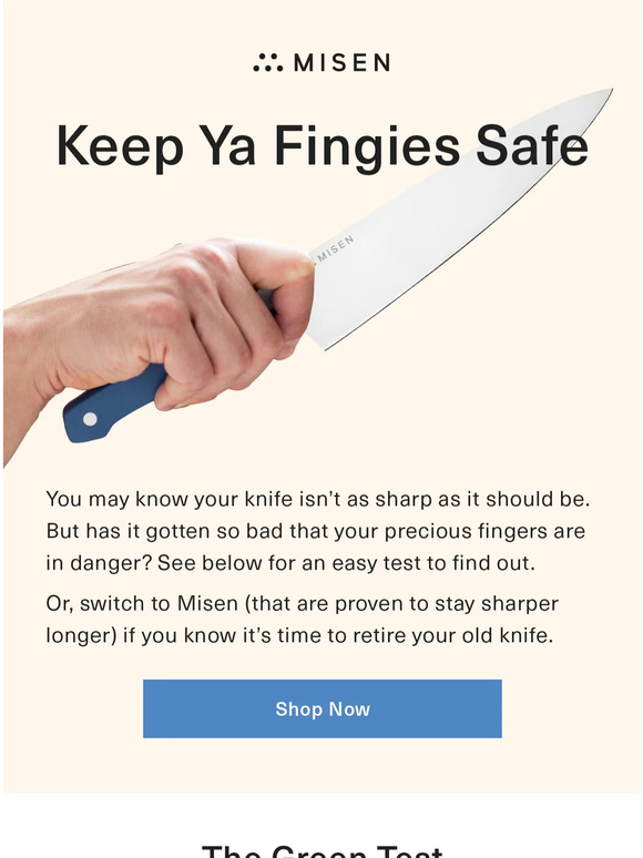 Misen A Quick Test to Tell if Your Knife Is Dangerously Dull Milled