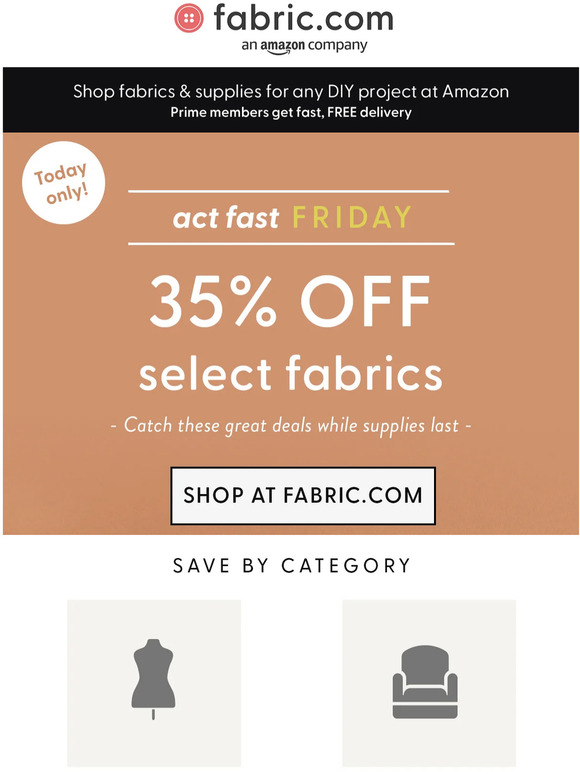 ✨ Act Fast Friday ✨ 35% off Select Fabrics