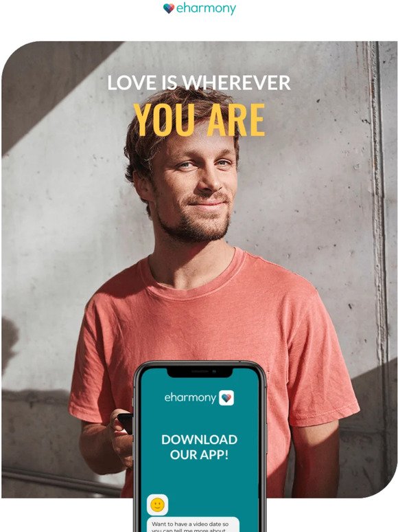 Find love at your fingertips with the eharmony app