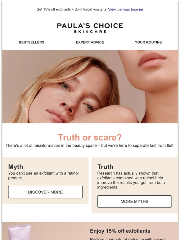 Paula's Choice Don't fall for these myths about exfoliants Milled