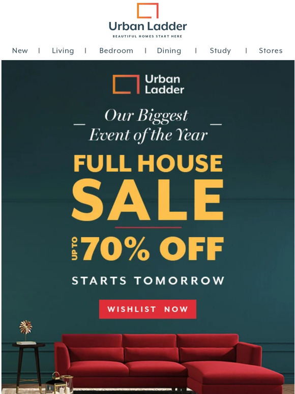 India's Biggest Furniture Sale goes LIVE tomorrow!