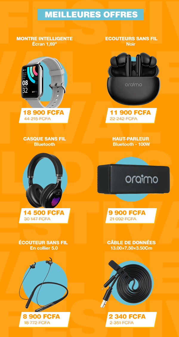 jumia.ci 4 990 FCFA l'oreillette Bluetooth Elite 😱 Oraimo t'équipe 🤩