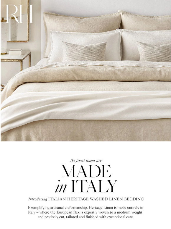 Restoration Hardware: La Dolce Vita. Italian Heritage Washed Linen ...