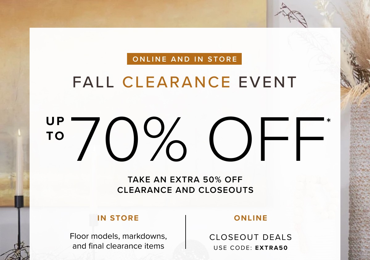 CLEARANCE & CLOSEOUTS