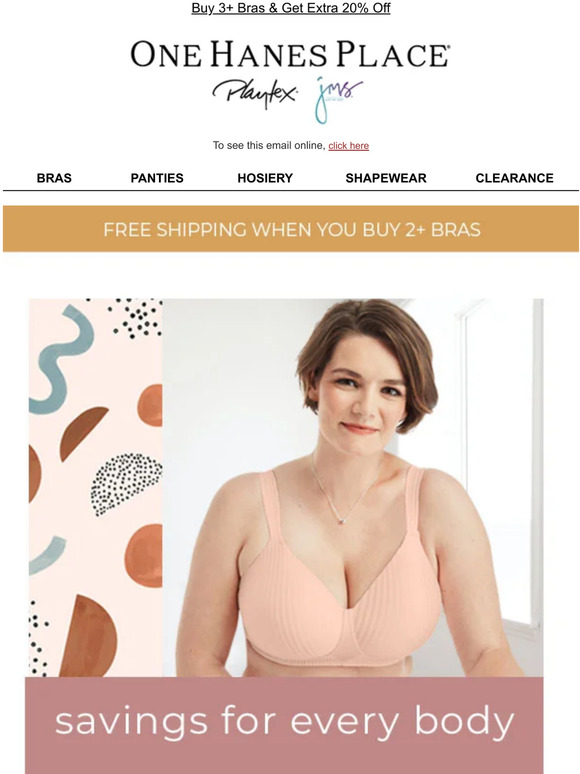 One Hanes Place Save 50 on Bras for Every Body Milled