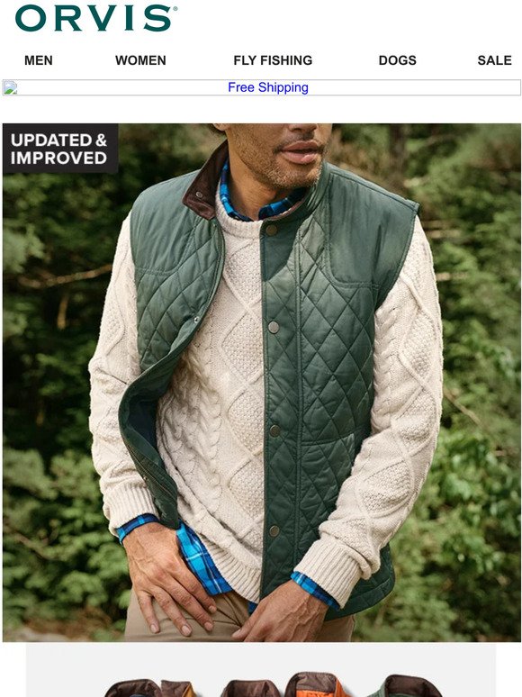 Orvis: We updated our RT7 Quilted Vest & the shipping is free! | Milled