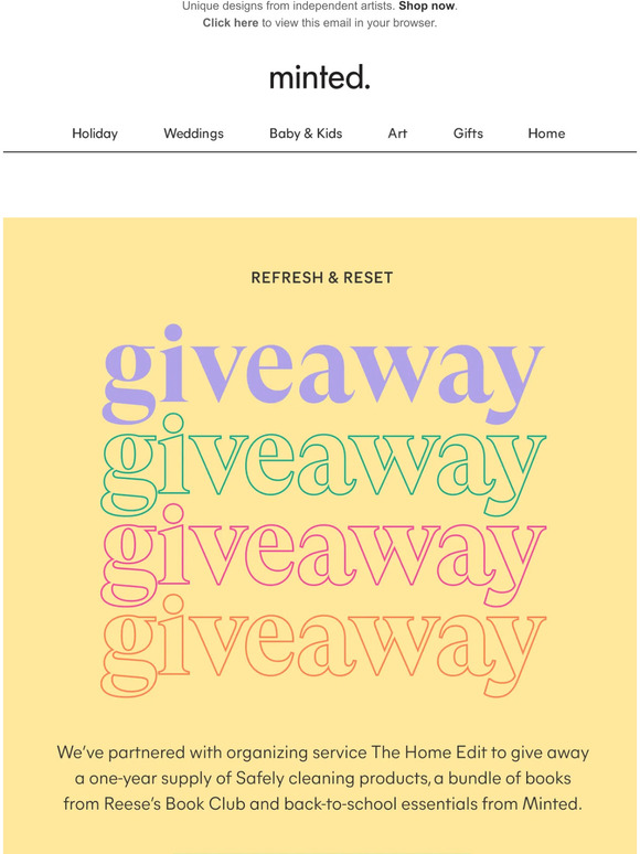 Minted The Refresh Giveaway with The Home Edit & Minted Enter now