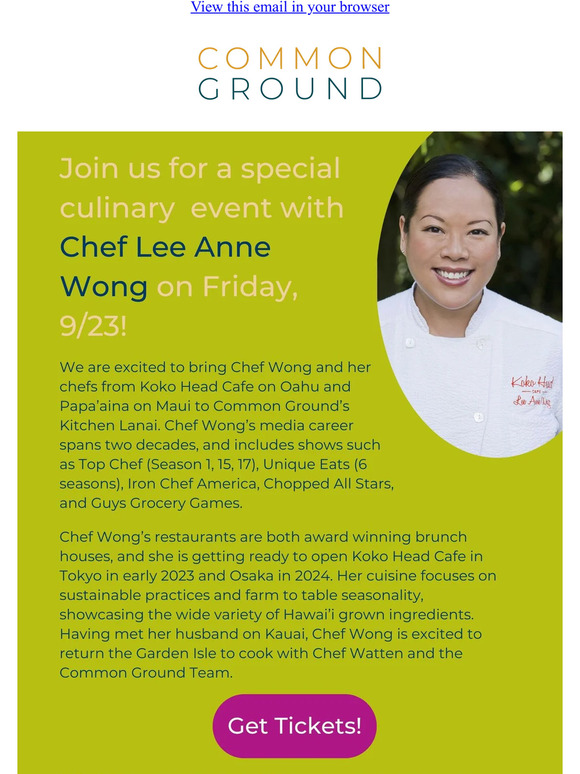 Special Event Chef Lee Anne Wong!