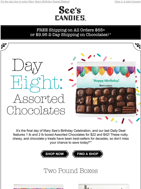See's Candies, Inc. 🎁 Your Daily Deal Assorted Chocolates! Milled