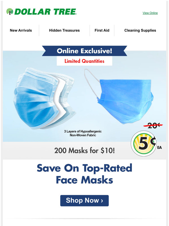 Dollar Tree Price Drop on Face Masks Milled