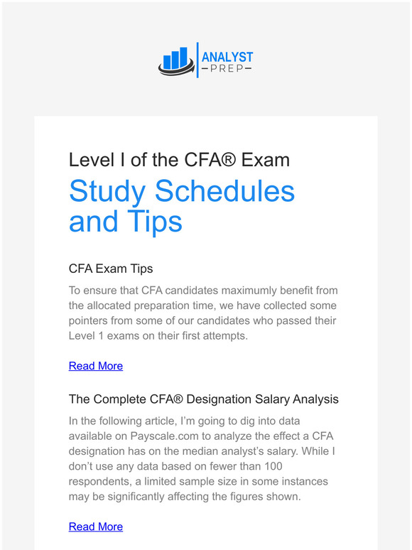 Analyst Preparation Inc: Study Schedule To Help You Pass Your CFA ...