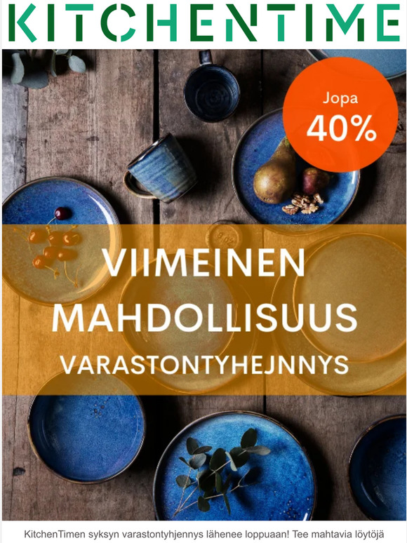 VIIMEINEN MAHDOLLISUUS: Varastontyhjennys jopa 40%