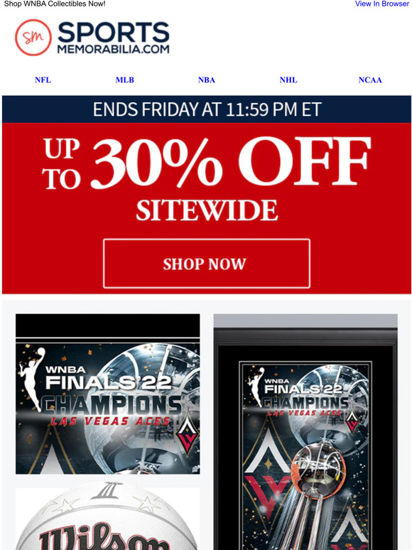 Sports Memorabilia Congratulations To The Las Vegas Aces 2022 WNBA