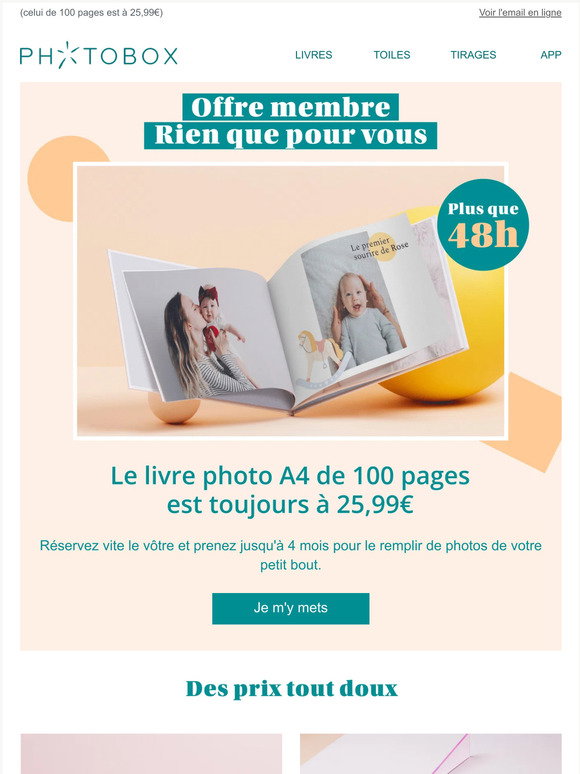 PhotoBox: 48h 🚨 pour réserver votre livre A4 | Milled