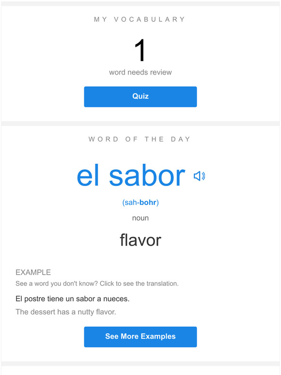 Encontrada SpanishDict Daily Lesson — Review Your Words and Learn "el