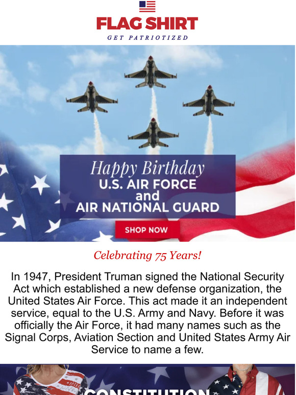 Flagshirt Happy Birthday US Air Force! 🎉 Milled