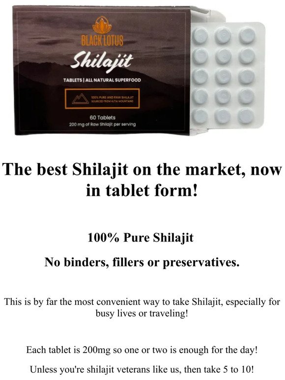 SHILAJIT TABLETS HAVE LAUNCHED - 20% OFF