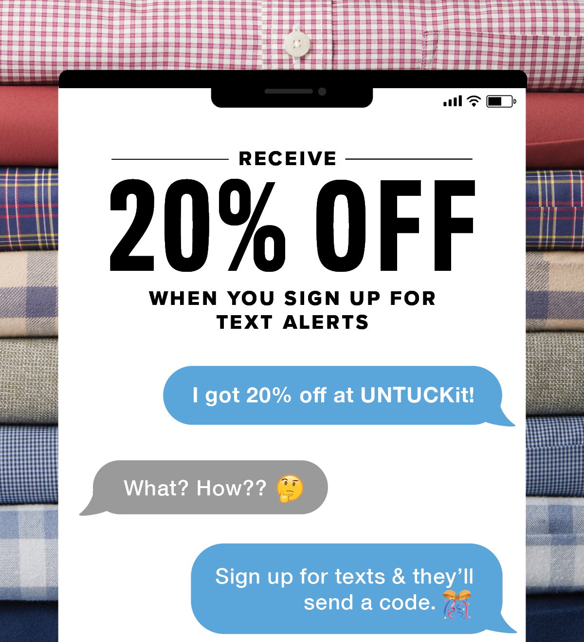 Receive 20% Off When You Sign Up For Text Alerts