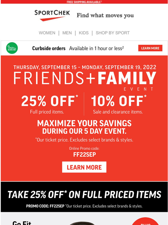 SportChek: Last Day Of Friends & Family. Don’t Miss Out | Milled