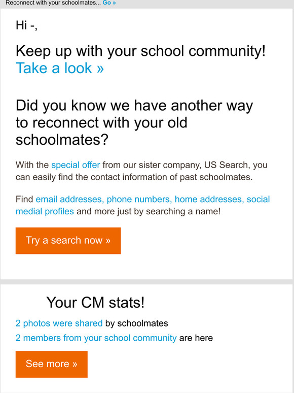 Classmates: See what you may have missed at Classmates.com! | Milled