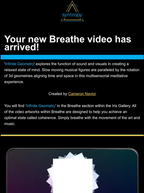 Don't miss the new Breathe video in Syntropy!