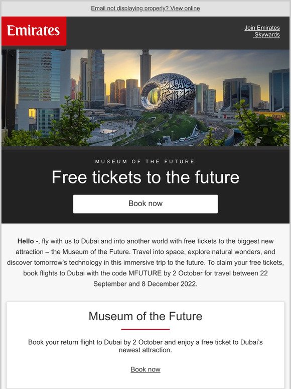 Enjoy free tickets to the Museum of the Future in Dubai