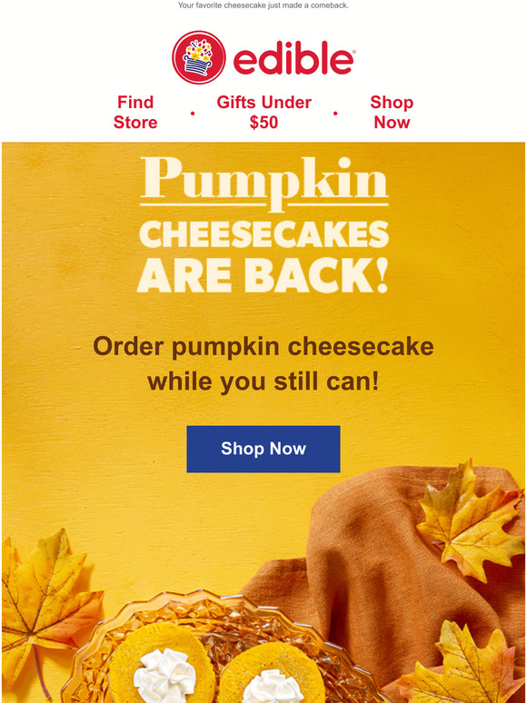 Edible Arrangements Pumpkin Cheesecake 😍 Milled