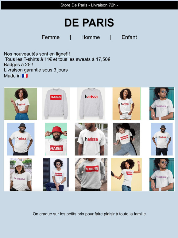🌈Nouvelle collection: t-shirts à 11€ et sweats à 17,50€🚀Des modèles pour toute la famille🌈Livraison sous 3 jours garanties
