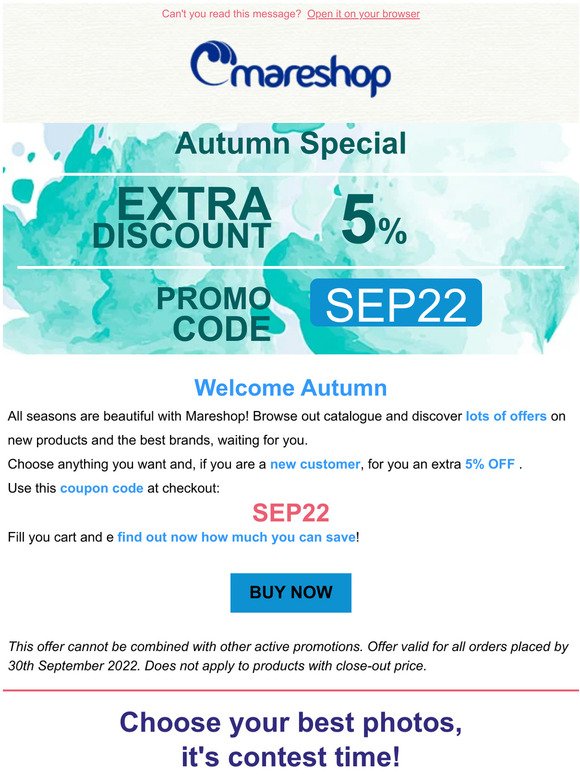 Welcome Autumn: great deals waiting for you until the end of the month