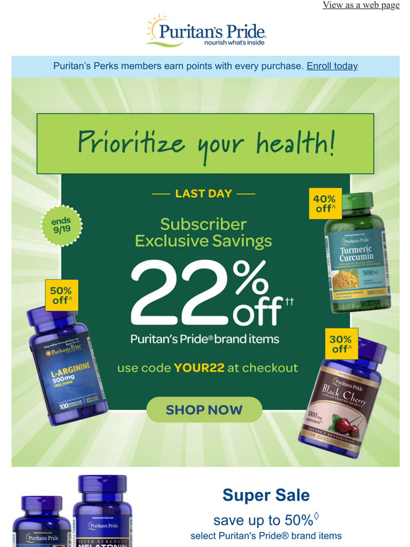 Puritan's Pride This is a BIG deal. Last day for 22 off Milled