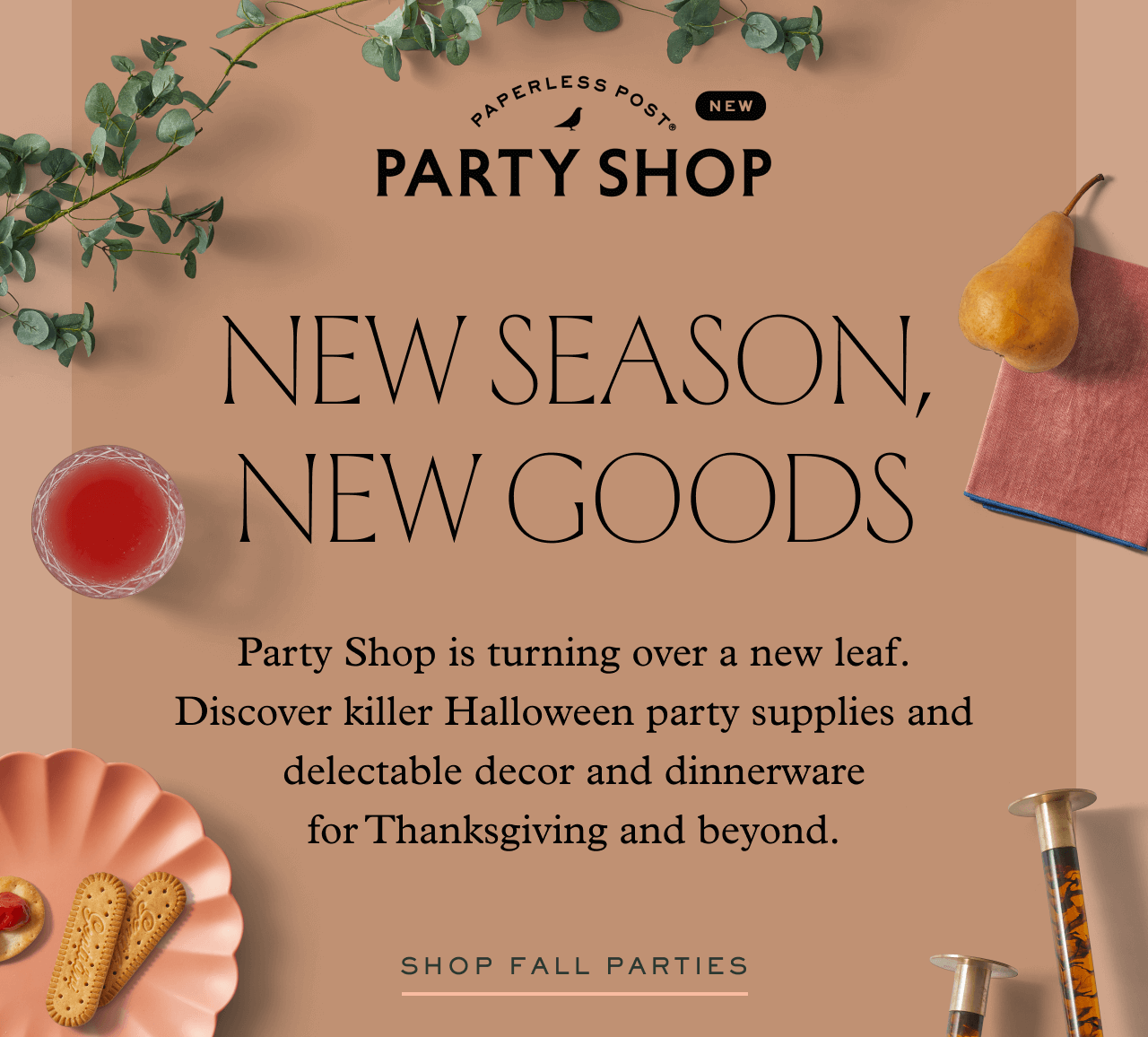 Paperless Post New! Halloween and fall party supplies to match your