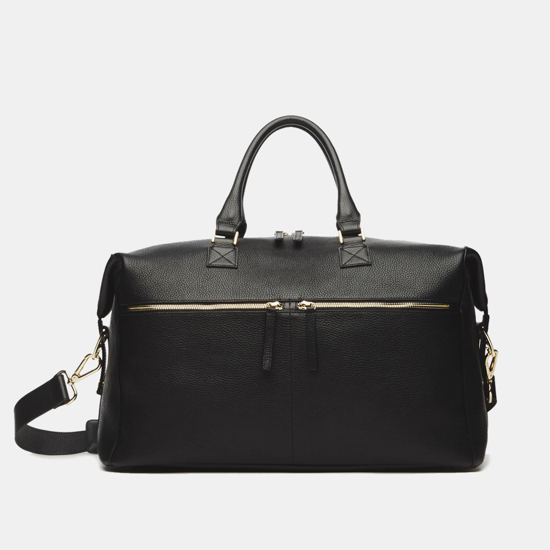 Image of Hudson Italian Leather Weekender in Black
