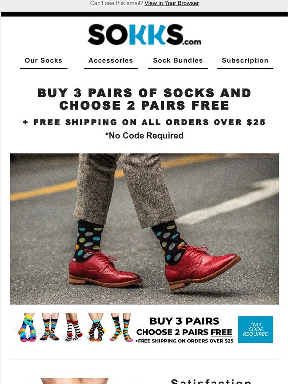 Buy 3 Pairs, Get 2 Pairs Free + Free Domestic Shipping!