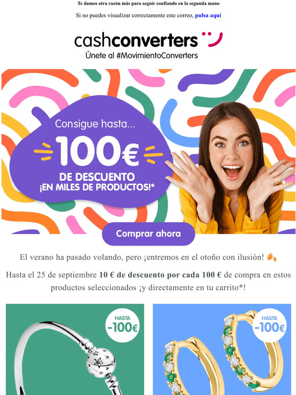 Cash Converters Aff ES Hasta 100 € directo en tu compra 🛒 Milled