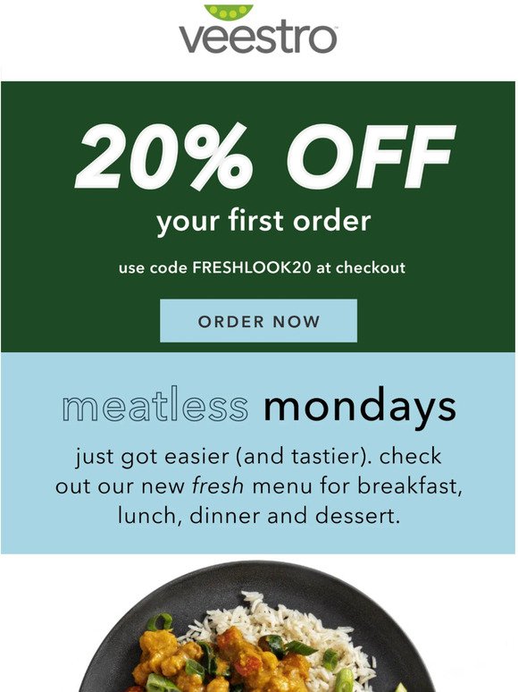 20% off your *best* Meatless Monday 🥘