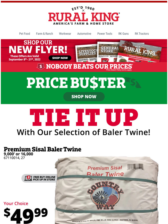 Rural Tie it Up With Our Selection Of Baler Twine! Milled