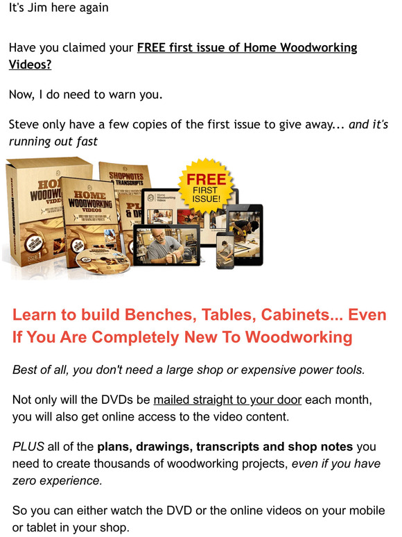 Free monthly woodworking projects club?