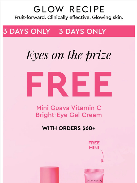 Glow Recipe Try our new Guava Eye Cream FREE Milled