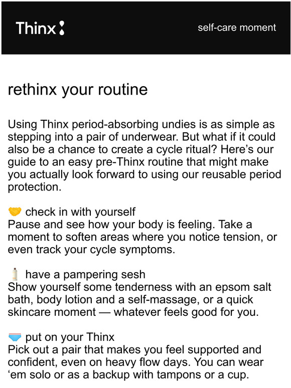 Thinx Time to ritualize... putting on your underwear? Milled